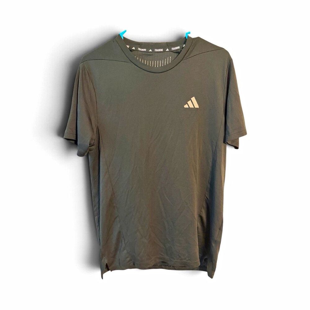 Adidas Training Men’s Slim Fit Breathable Black/Gray Crew Neck T-Shirt Size M